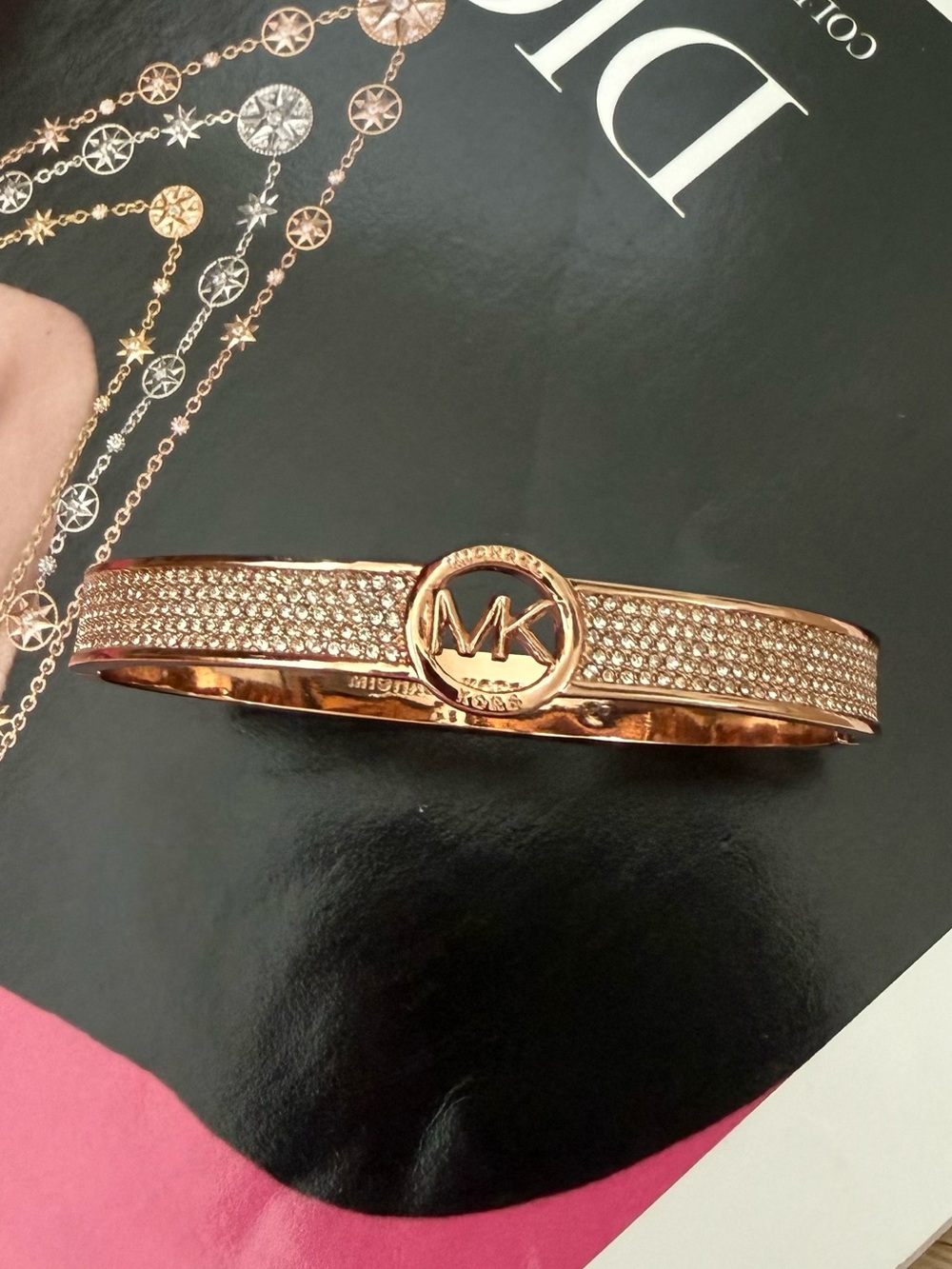 Michael Kors Rose gold Logo bangle bracelet